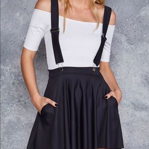 Blackmilk Matte Pinafore skater skirt with pockets